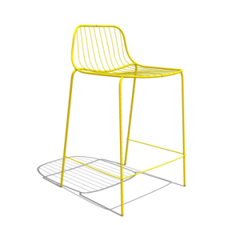 现代金属吧台椅su模型