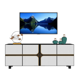 新中式电视柜su模型