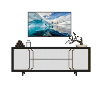 新中式电视柜su模型