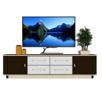 新中式电视柜su模型