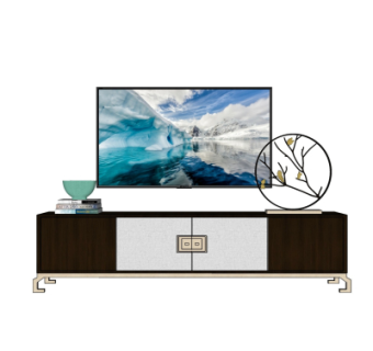 新中式电视柜su模型