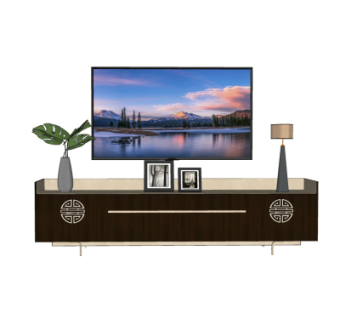 新中式电视柜su模型