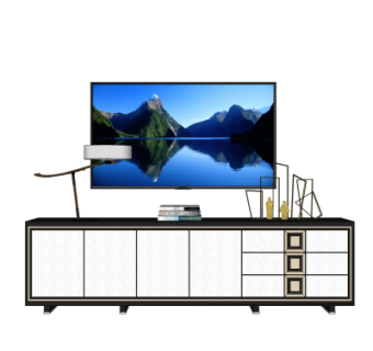 新中式电视柜su模型
