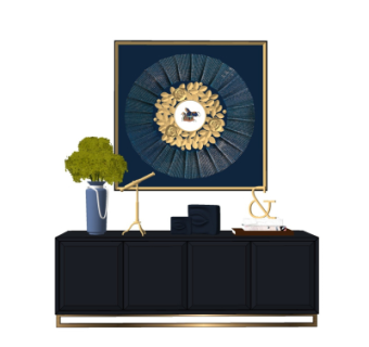 后现代边柜su模型