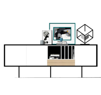 北欧边柜su模型