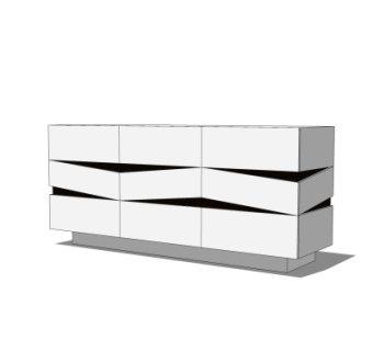 现代边柜su模型