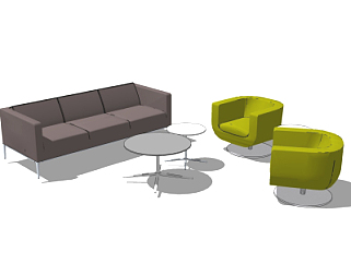 现代办公沙发su模型