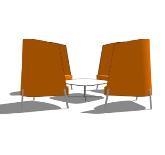 现代休闲桌椅su模型