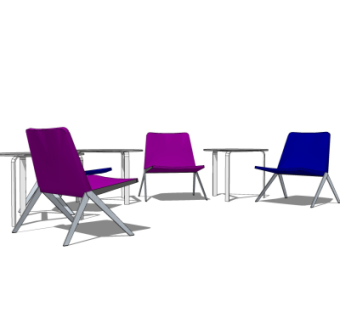 现代单椅组合su模型