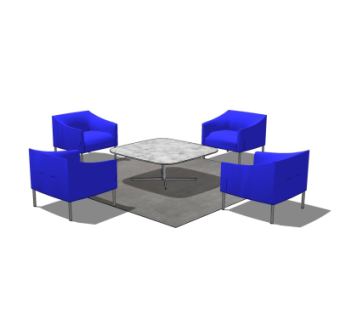 现代休闲桌椅su模型