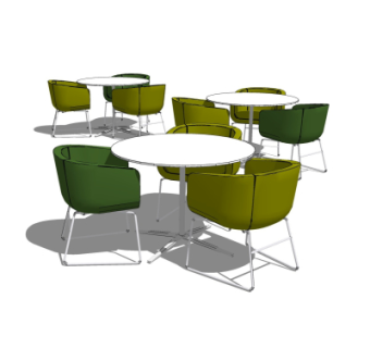 现代休闲桌椅su模型