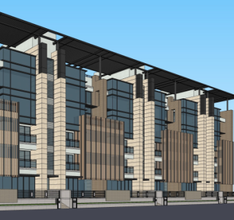 现代办公楼su模型