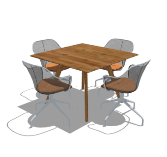 现代休闲桌椅su模型