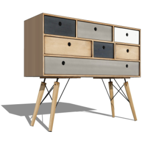 北欧边柜su模型