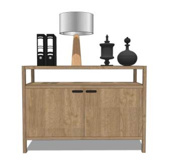 现代边柜su模型