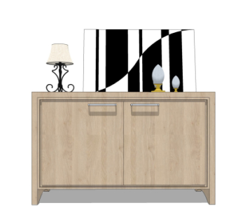 现代边柜su模型