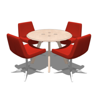 北欧休闲桌椅su模型