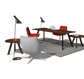现代书桌椅su模型