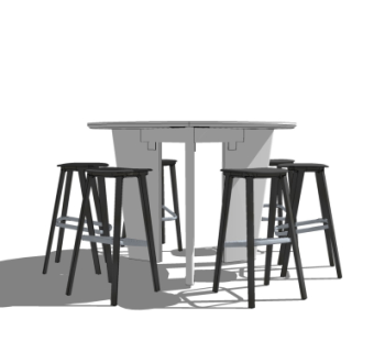 现代休闲桌椅su模型