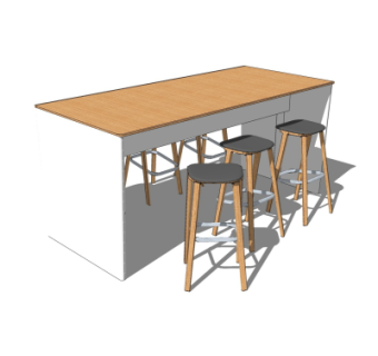 现代餐桌椅su模型