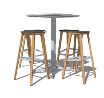 现代休闲桌椅su模型