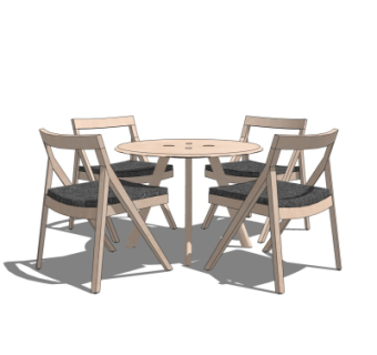 现代休闲桌椅su模型