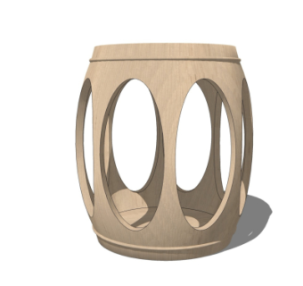 中式鼓凳su模型