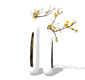 现代花瓶花卉su模型