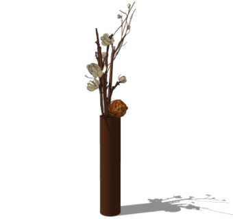 现代花瓶花卉su模型