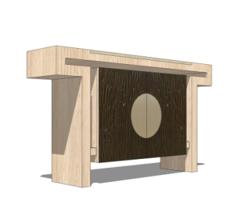 新中式边柜su模型