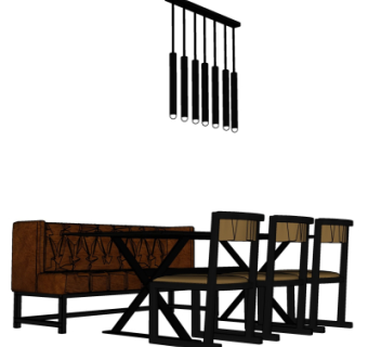 现代餐桌椅组合su模型