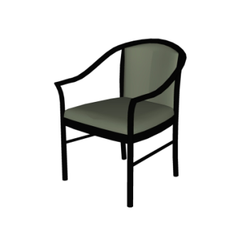 新中式单椅su模型