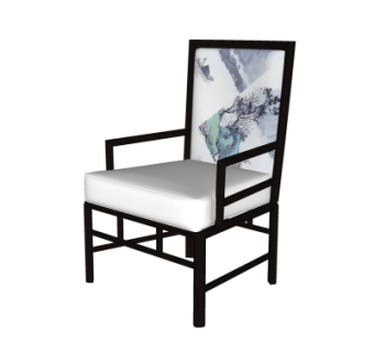 新中式单椅su模型