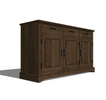 中式边柜su模型