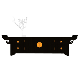 中式端景柜su模型