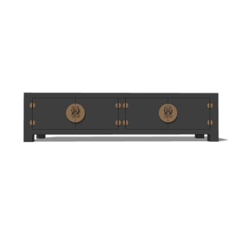 中式电视柜su模型