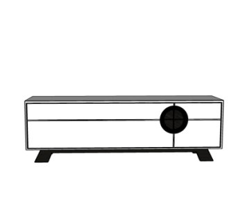 中式电视柜su模型