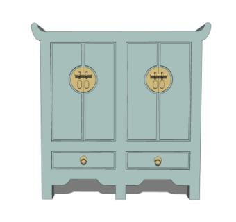 中式衣柜su模型