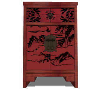 中式衣柜su模型