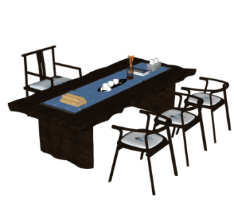 中式书桌su模型