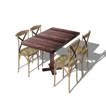 现代餐桌椅su模型