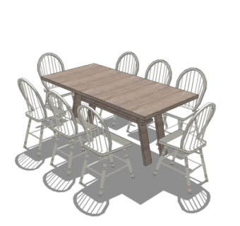 现代餐桌椅su模型