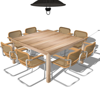 现代餐桌椅su模型