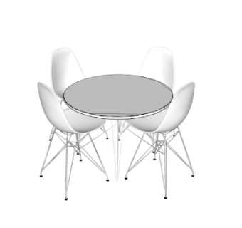 现代休闲桌椅su模型