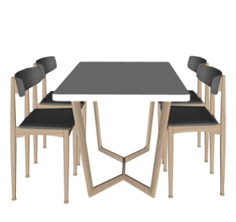 现代餐桌椅su模型