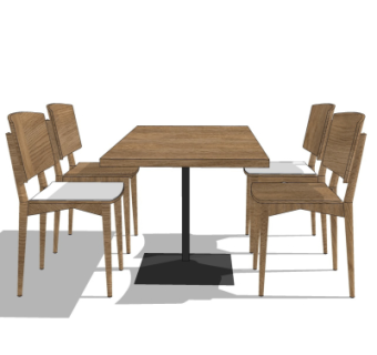 现代餐桌椅su模型