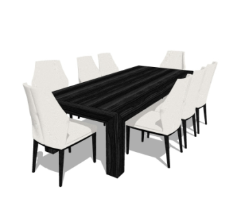 现代餐桌椅su模型