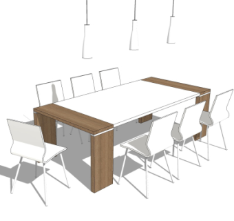 现代餐桌椅su模型