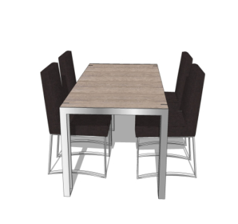 现代餐桌椅su模型