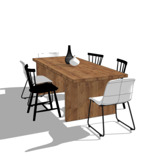 现代餐桌椅su模型